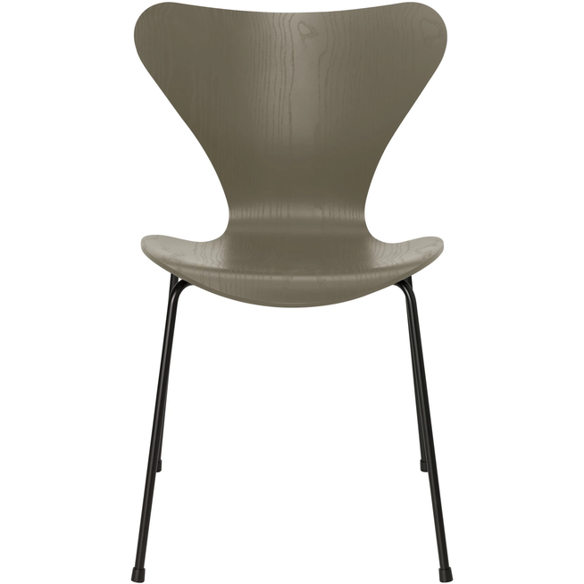 Photo of Sjuan 3107 Olive Green Coloured Box/black - Dining chairs - Arne Jacobsen - Green - Metal/wood