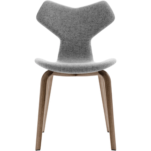 Photo of 4130 Grand Prix, Full Upholstery, Wooden Legs Walnut, Leather, Basic Black - Dining Chairs - Arne Jacobsen - Black - Leather/Metal/Wood
