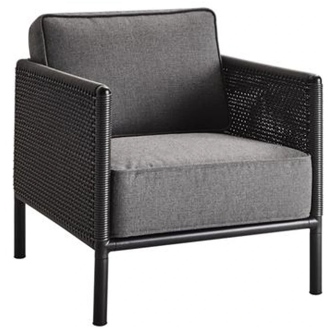 Photo of Encore Soft Rope Lounge Chair Bordeaux/Dark Grey - Outdoor Armchairs - Foersom & Hiort-lorenzen Mdd - Wood/Textile/Plastic