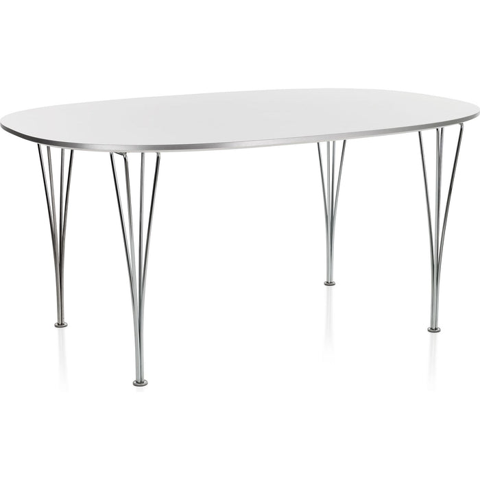 Photo of B613 Superellips, 120x180 Cm, Laminat, Vit, Krom - Matbord - Arne Jacobsen,bruno Mathsson,piet Hein - Vit - Metall/trä