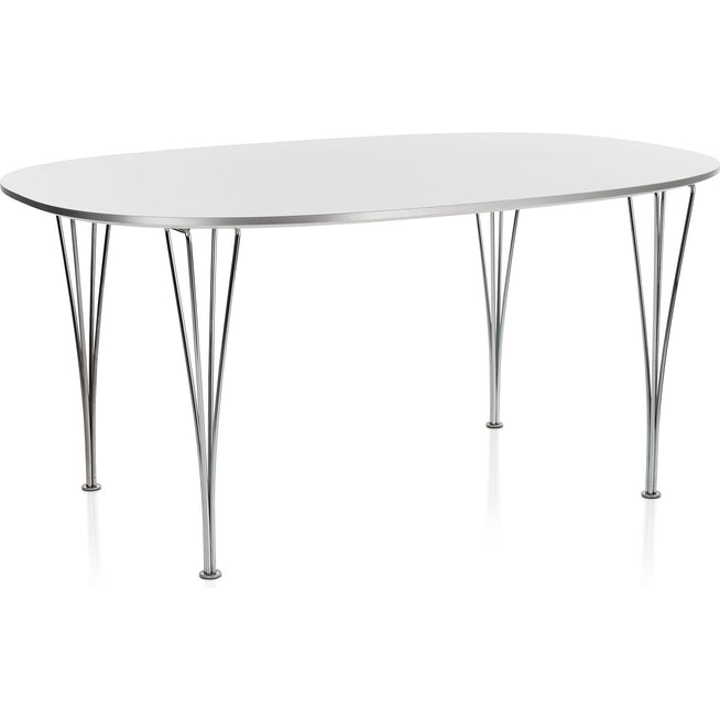 Photo of B613 Superellips, 120x180 Cm, Laminat, Vit, Krom - Matbord - Arne Jacobsen,bruno Mathsson,piet Hein - Vit - Metall/trä