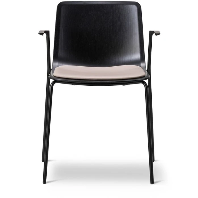 Photo of Pato 4 Leg Armchair 4211 By Welling/ludvik - Seat Upholstery - Spisebordsstol - Black/omni 112 Warm Grey - W57 X D52 X H79 X Sh47,5 Cm