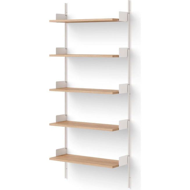 Photo of New Works Wall Shelf - Hylde - 190 - Oak / White - H190 X W83.5 X D30.5 Cm