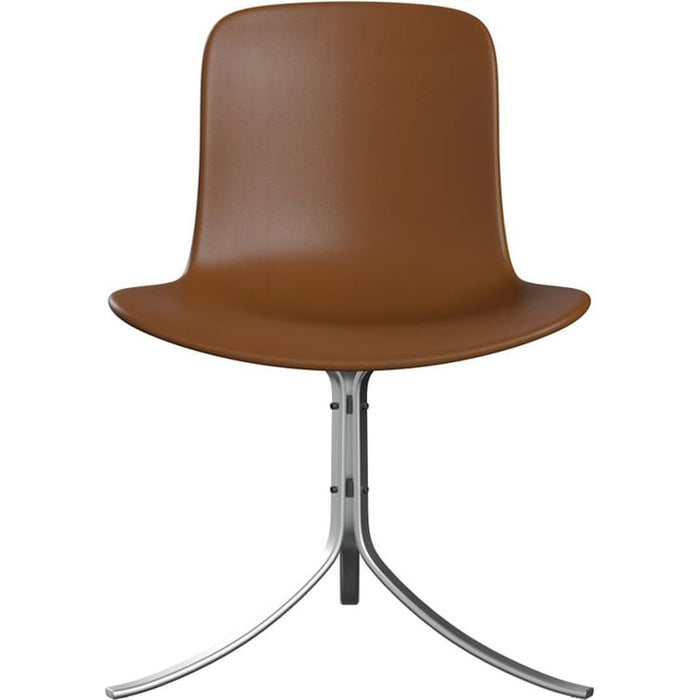 Photo of Pk9, Leather, Aura Walnut - Dining chairs - Poul Kjærholm - Brown - Leather/metal/synthetic