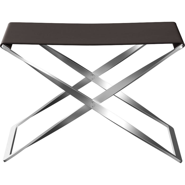 Photo of Pk91, Leather, Grace Dark Brown - Footstools - Poul Kjærholm - Brown - Metal