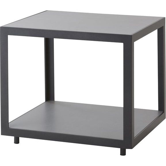 Photo of Level Side Table, Lava Grey, Table Top: Teak - Coffee Table Outdoor - Bykato - Grey - Metal/Wood