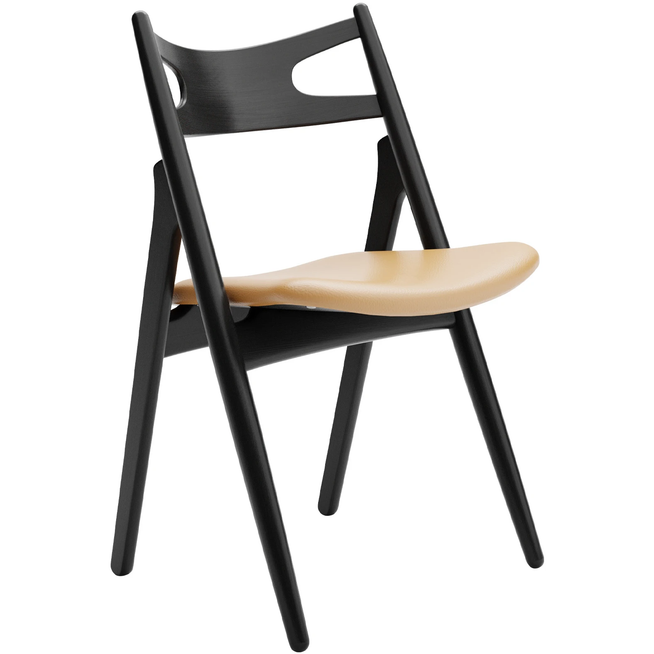 Photo of CH29p Sawbuck Chair - Black Lacquered Oak