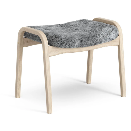 Photo of Lamino Foot Stool White Pigmented Oak/sheep Skin