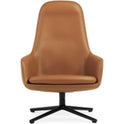 Era Lounge Chair High Swivel Black Alu