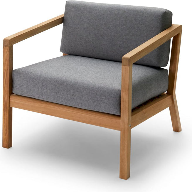 Photo of Virkelyst Chair, Teak, Fossflakes Padding, Outdoor Textile /