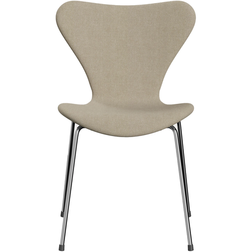 Photo of 3107 Sjuan - Fully upholstered, Fabric, Hallingdal 200 - Dining chairs - Arne Jacobsen - Beige - Metal/wood/textile material