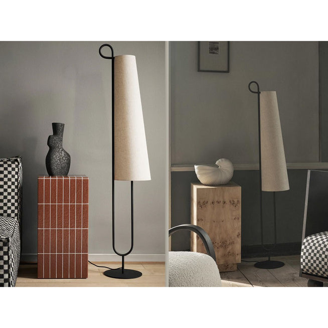 Photo of Ancora Floor Lamp - Gulvlampe - Ancora Floor Lamp - Black/natural - W25 X D25 X H150 Cm