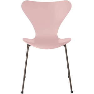 Photo of 3107 Seven, coloured box, Venetian Red, Underframe Brown Bronze - Dining chairs - Arne Jacobsen - Red - Metal/wood