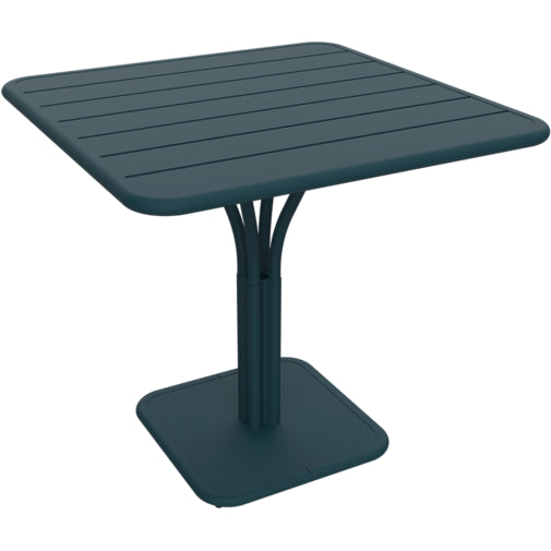 Photo of Luxembourg Pedestal Table 80x80 cm Acapulco Blue 21 - Outdoor Dining Table - Frédéric Sofia - Blue - Metal