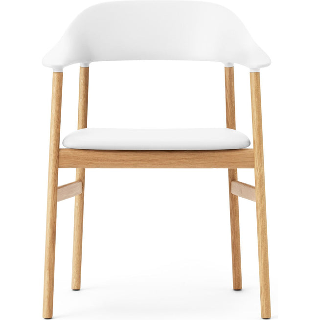 Photo of Herit Armchair Upholstery Oak Spectrum Leather White - Dining chairs - Simon Legald - White - Leather/wood/plastic