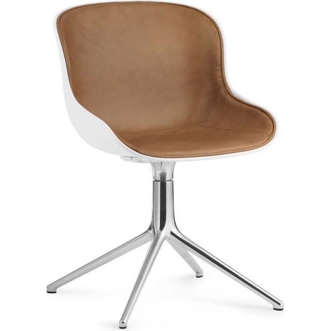 Photo of Hyg Swivel Chair By Simon Legald / Front Upholstery - Spisebordsstol - White / Ultra Leather Brandy - H: 84 X L: 54 X D: 55,5 X Sh: 46 Cm - 12,8 Kg