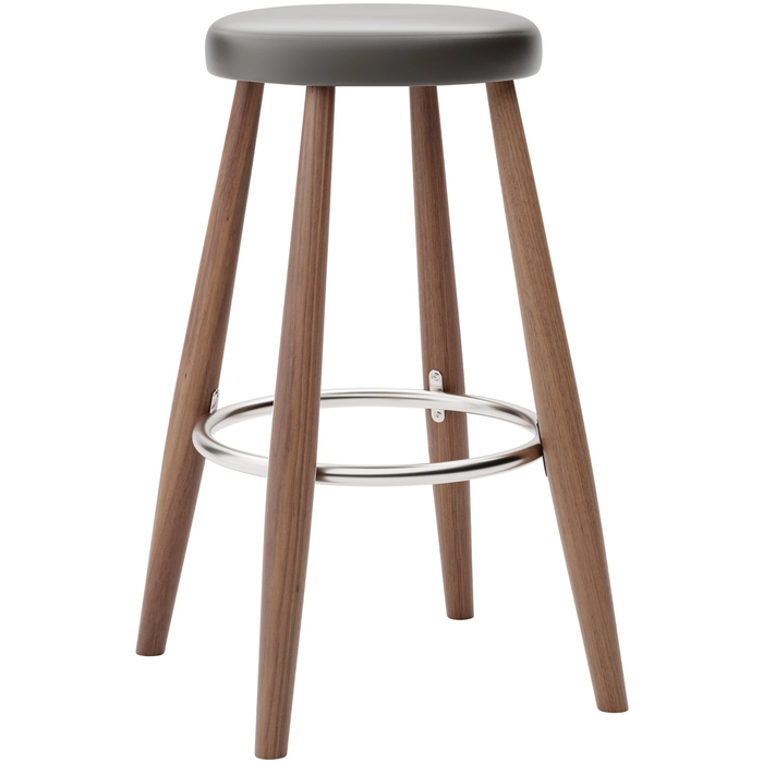 Carl Hansen - Ch58 Low Stool, Oiled Walnut, Leather Group B Thor - 377 - Bar stools & bar stools - Hans J. Wegner - Wood - Leather/metal/wood