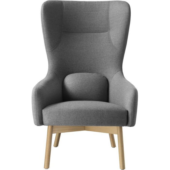 Photo of L35 Gesja Wing Chair Armchair Oak Nature Lacquered-dark Grey