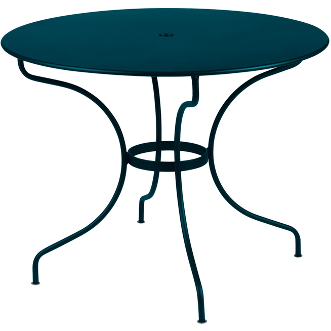 Photo of Opera+ Table Ø 96 cm, Acapulco Blue - Matbord Utomhus - Studio Fermob - Blå - Metall
