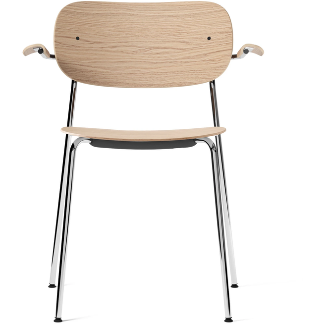 Photo of Co Armchair - Chrome - Natural Oak - Matstolar - Norm Architects - Metall/trä