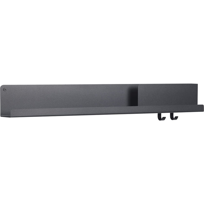 Photo of Folded Shelves Large, Black - Wall Shelves - Johan Van Hengel - Black - Metal