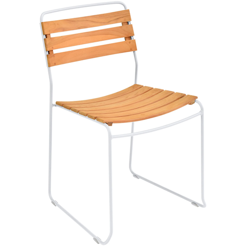 Photo of Surprising Teak Chair - Cotton White - Matstolar Utomhus - Harald Guggenbichler - Vit - Metall/trä