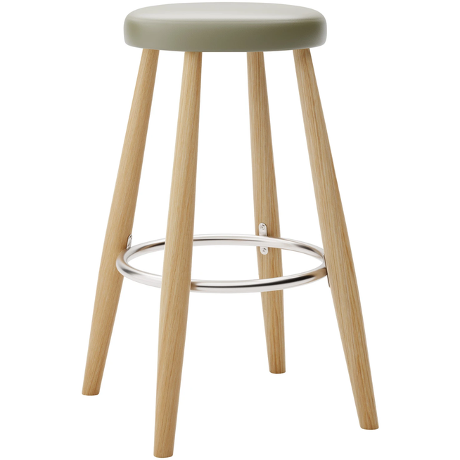 Photo of Carl Hansen - Ch58 Low Stool, Oiled Oak, Leather Group A Loke - 7240 - Bar stools & Bar stools - Hans J. Wegner - Wood - Leather/metal/wood