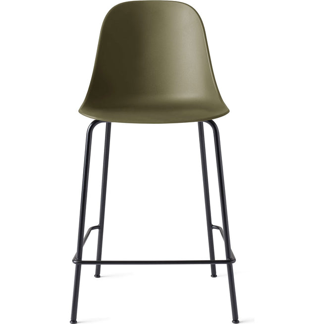 Photo of Harbour Counter Side Chair Black Steel Base Shell Olive - Barstolar & Barpallar - Norm Architects - Grön - Metall/syntetiskt/plast
