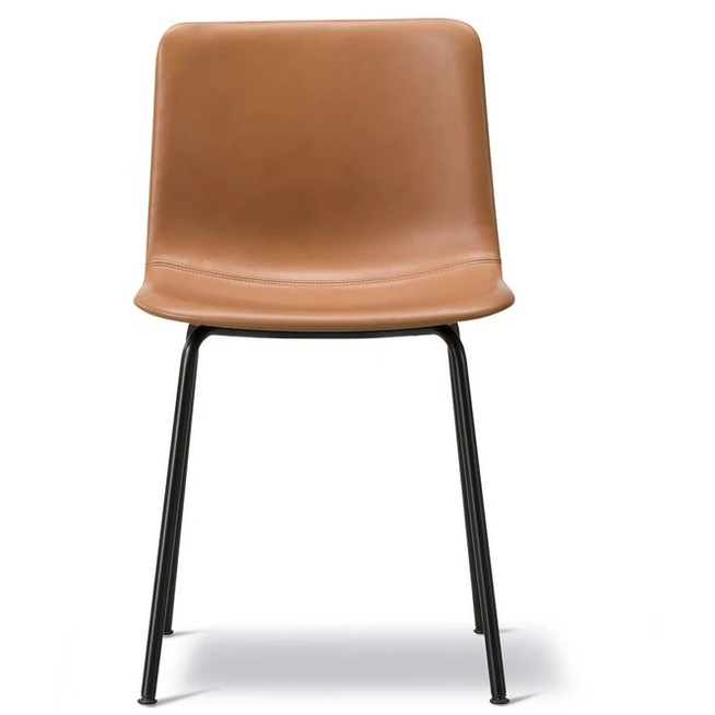 Photo of Pato 4 Leg Center Chair 4252 By Welling/ludvik - Full Upholstery - Spisebordsstol - Max 95 Cognac - W46 X D52,5 X H79,5 X Sh47,5 Cm