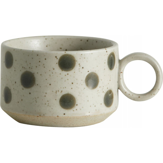 Photo of Grained Tea Mug Sand/Green Set of 4 Pieces