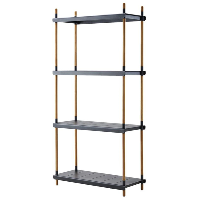 Photo of Frame Hyllsystem Komplett 205 Cm, Teak M/ Lava Grey Aluminium - Utomhusförvaring - Cane-line Design Team