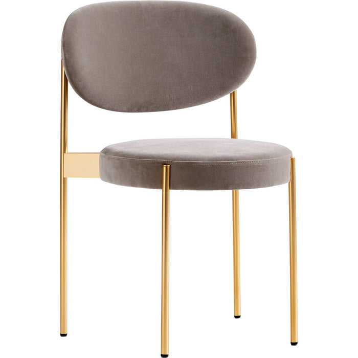 Photo of Series 430 Chair, Brass Frame, Upholstered, Harald, Col. 182 - Matstolar - Verner Panton - Grå - Metall/textilmaterial