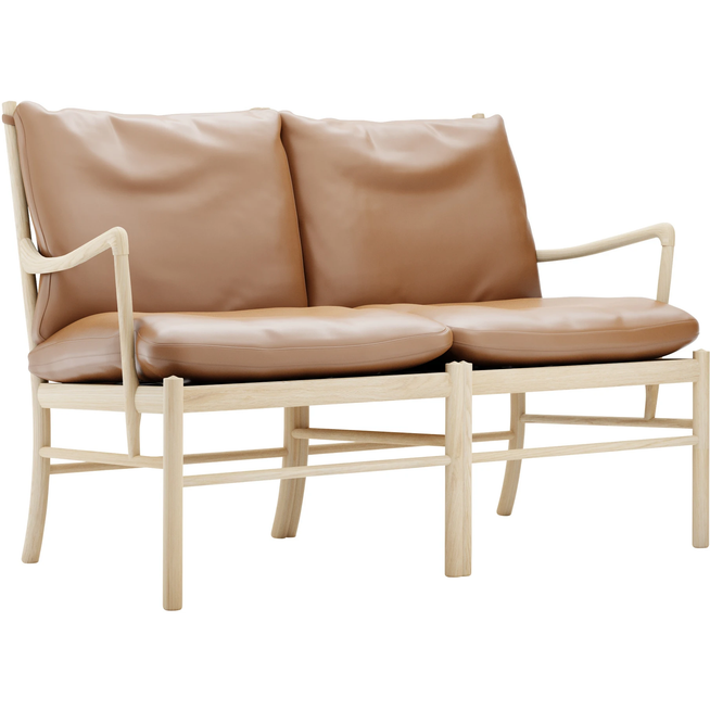 Photo of Carl Hansen - OW149-2 - Colonial Sofa, Soaped Oak, Leather Group B Thor