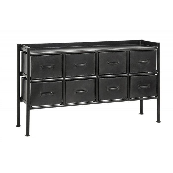 Photo of Portland Iron Cabinet with Drawers - Black