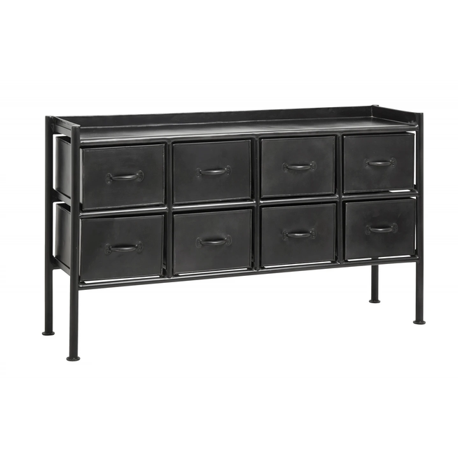 Photo of Portland Iron Cabinet with Drawers - Black