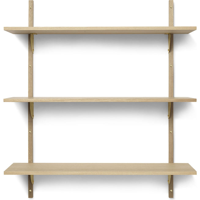 Photo of Sector Shelf - Hylde - Eg/messing - T/w - W: 87 X D: 26,1 X H: 102 Cm