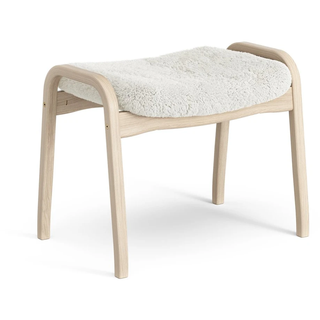 Photo of Lamino Foot Stool White Pigmented Oak/sheep Skin