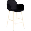 Form Bar Armchair 65 Cm Full Upholstery Cream Steel