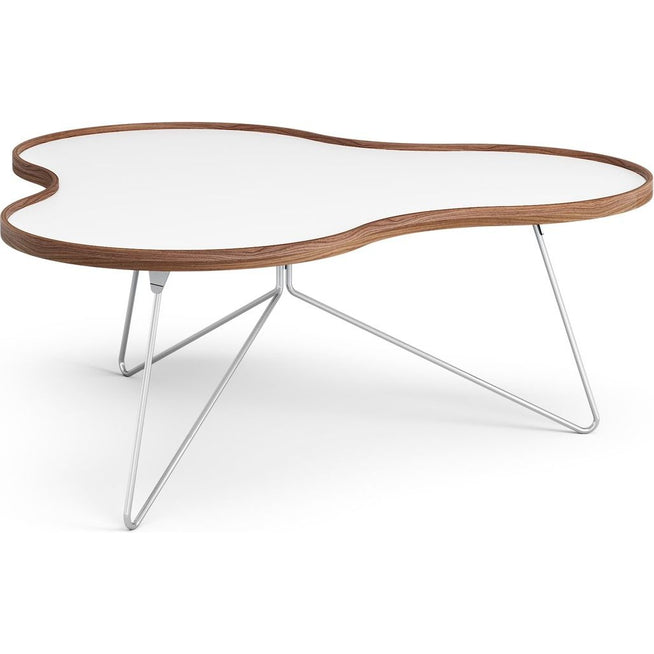 Photo of Flower Table 107x114 Cm H45cm-white-walnut Edge-chrome