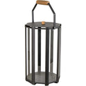 Lightlux Lantern M/teak - Lantern - Lava Grey, Aluminium