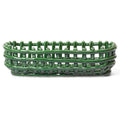 Thumbnail photo of Ceramic Basket - Kurv - Oval - Emerald Green - Ø30x H8,5 Cm