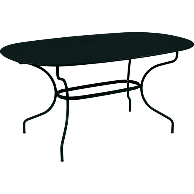 Photo of Opéra+ Oval Table 160 X 90 - Liquorice - Outdoor Dining Table - Black - Metal