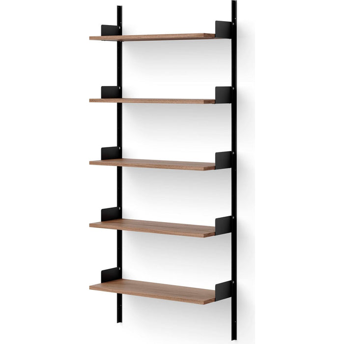 Photo of New Works Wall Shelf - Hylde - 190 - Walnut / Black - H190 X W83.5 X D30.5 Cm