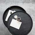 Turning Table White Oak/black Chrome - Småbord & Sidobord - Theresa Rand - Vit - Metall/trä