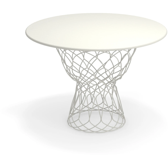 Photo of Re-found Round Table Ø105, Matt White - Trädgårdsbord - Patricia Urquiola - Vit - Metall