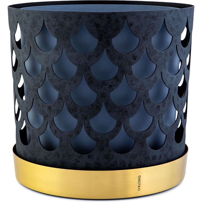 Trio Flower Pot - Large, Drop, Grey-Blue - Pots & Vases - Ania Pauser - Gold, Blue