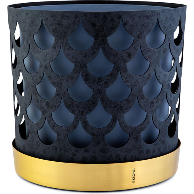Photo of Trio Flower Pot - Large, Drop, Grey-Blue - Pots & Vases - Ania Pauser - Gold, Blue