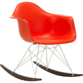 Eames Plastic Armchair Rar - 03 Poppy Red - White Base - Dark Maple - Matstolar - Charles & Ray Eames - Röd - Metall/trä/plast