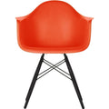 Eames Plastic Armchair Daw - 03 Poppy Red - Black Maple - Matstolar - Charles & Ray Eames - Röd - Metall/trä/plast