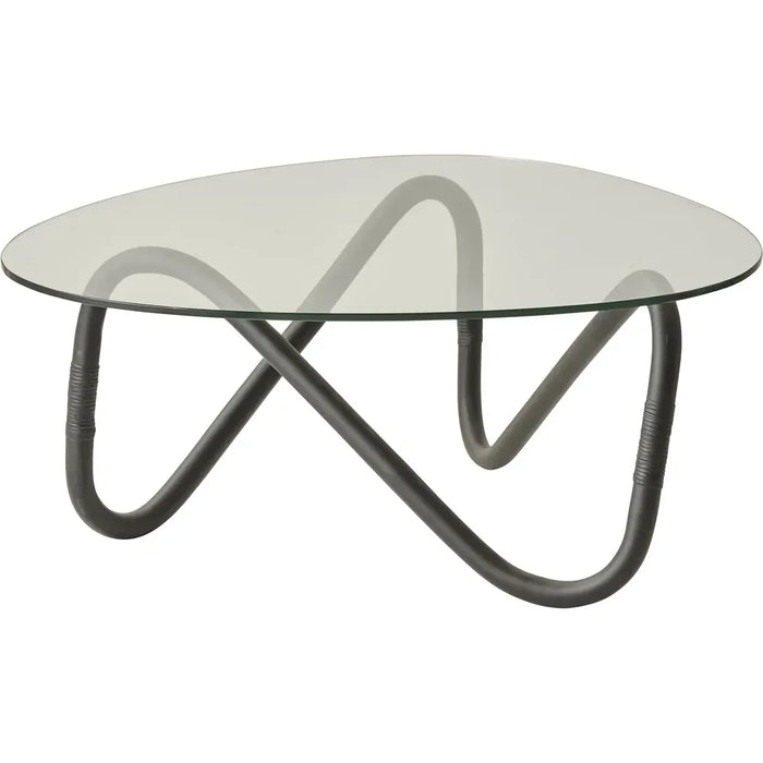 Photo of Wave Coffee Table - Rattan - Black - W74 X D65 X H40 Cm